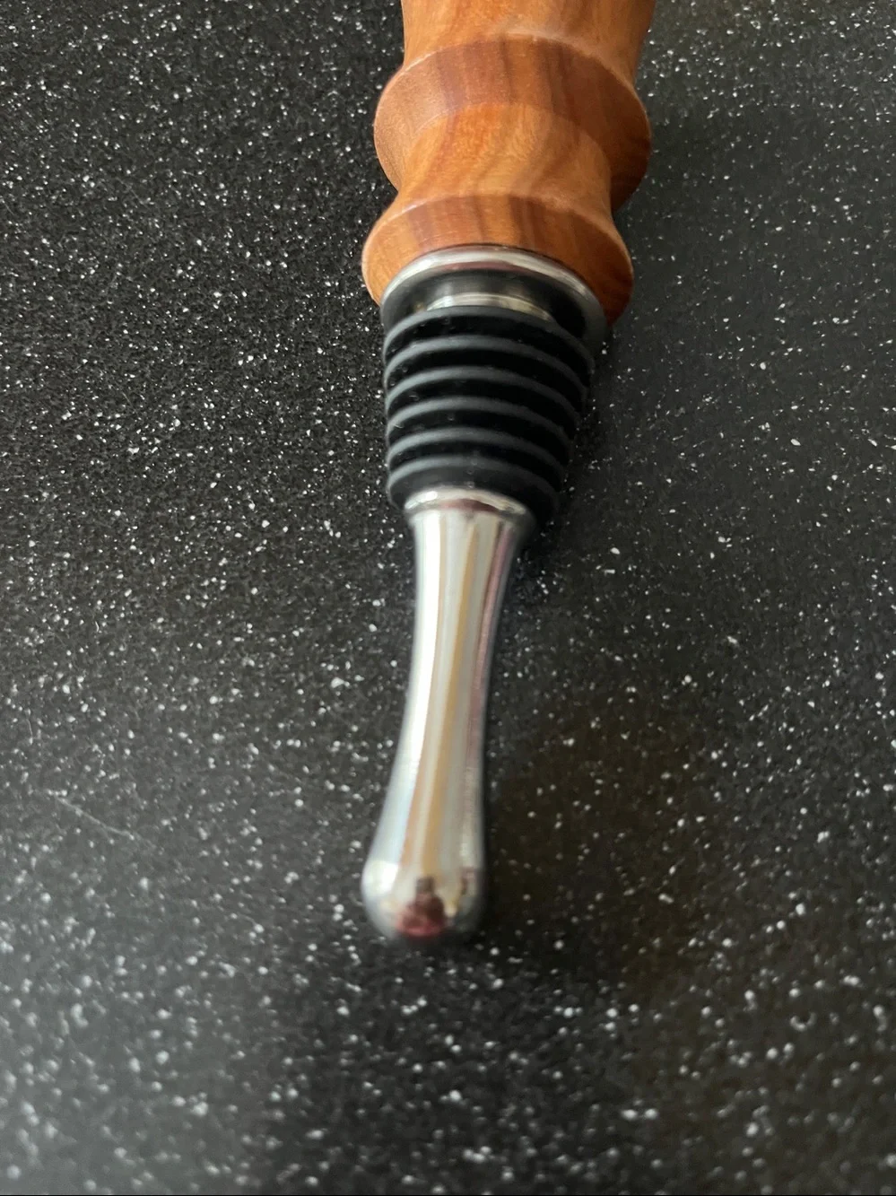 Mid Century Modern Cherry Wood Wine Stopper